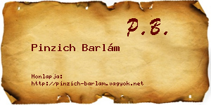 Pinzich Barlám névjegykártya